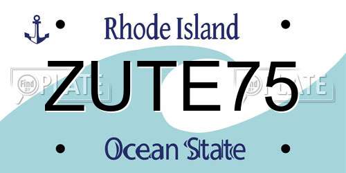 ZUTE75 Rhode Island License Plate