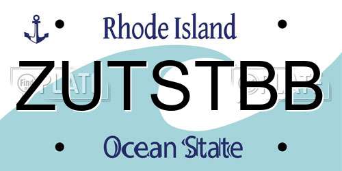 ZUTSTBB Rhode Island License Plate