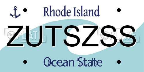 ZUTSZSS Rhode Island License Plate