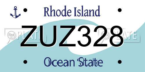 ZUZ328 Rhode Island License Plate