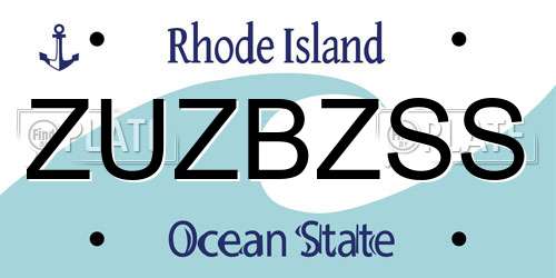 ZUZBZSS Rhode Island License Plate