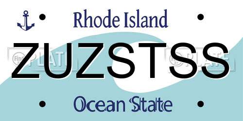 ZUZSTSS Rhode Island License Plate