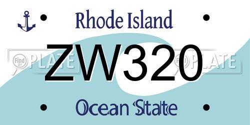 ZW320 Rhode Island License Plate