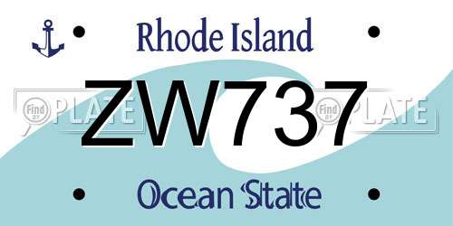 ZW737 Rhode Island License Plate