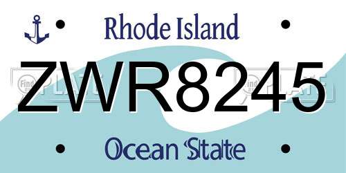 ZWR8245 Rhode Island License Plate