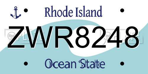 ZWR8248 Rhode Island License Plate