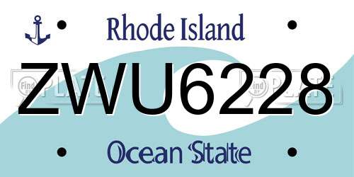 ZWU6228 Rhode Island License Plate