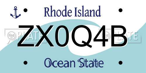 ZX0Q4B Rhode Island License Plate