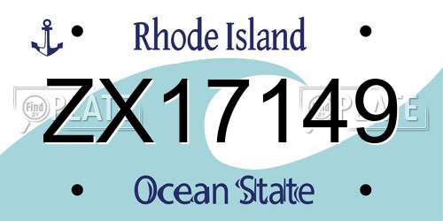 ZX17149 Rhode Island License Plate