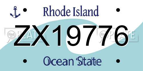 ZX19776 Rhode Island License Plate