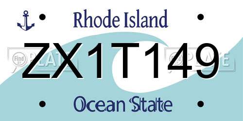ZX1T149 Rhode Island License Plate