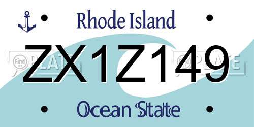 ZX1Z149 Rhode Island License Plate