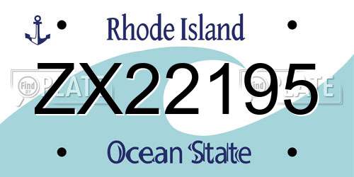ZX22195 Rhode Island License Plate