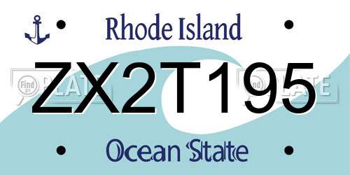 ZX2T195 Rhode Island License Plate