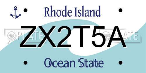 ZX2T5A Rhode Island License Plate