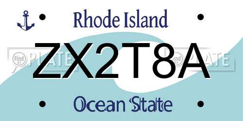 ZX2T8A Rhode Island License Plate