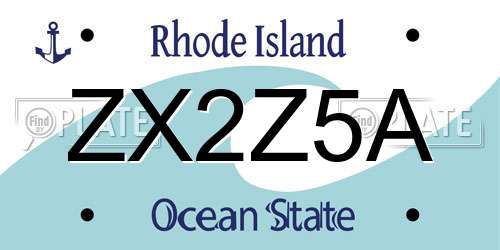 ZX2Z5A Rhode Island License Plate