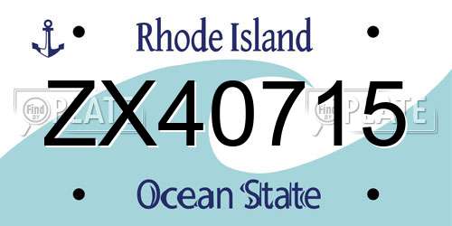 ZX40715 Rhode Island License Plate