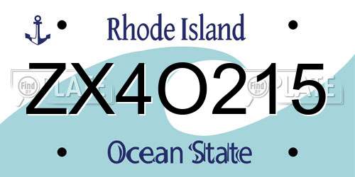 ZX4O215 Rhode Island License Plate