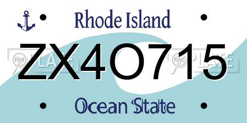 ZX4O715 Rhode Island License Plate