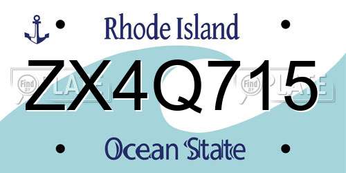ZX4Q715 Rhode Island License Plate