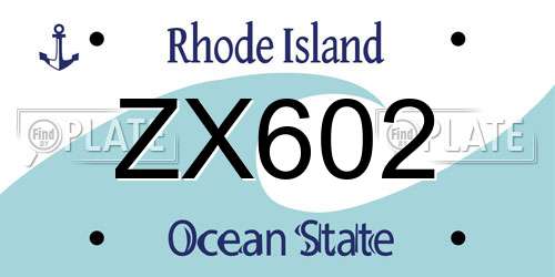 ZX602 Rhode Island License Plate