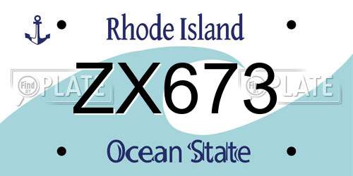 ZX673 Rhode Island License Plate