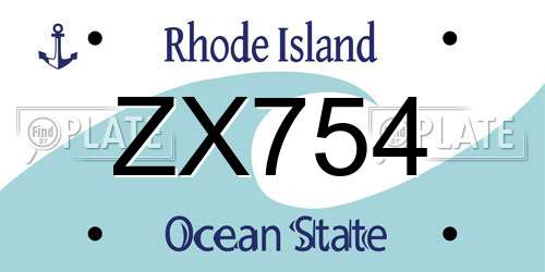 ZX754 Rhode Island License Plate