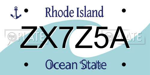 ZX7Z5A Rhode Island License Plate