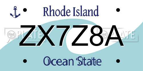 ZX7Z8A Rhode Island License Plate