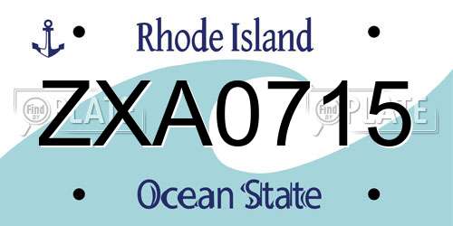 ZXA0715 Rhode Island License Plate