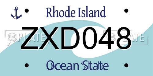 ZXD048 Rhode Island License Plate
