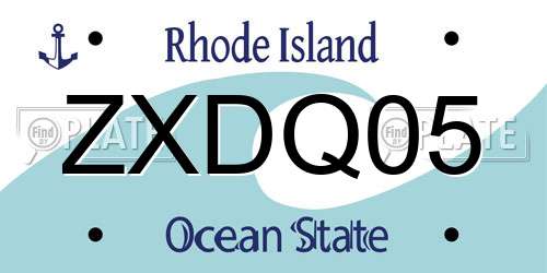 ZXDQ05 Rhode Island License Plate