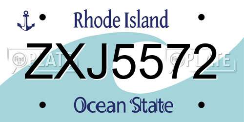 ZXJ5572 Rhode Island License Plate