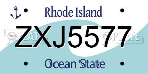 ZXJ5577 Rhode Island License Plate
