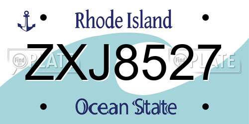ZXJ8527 Rhode Island License Plate