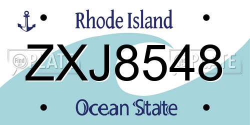 ZXJ8548 Rhode Island License Plate