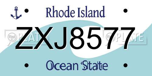 ZXJ8577 Rhode Island License Plate