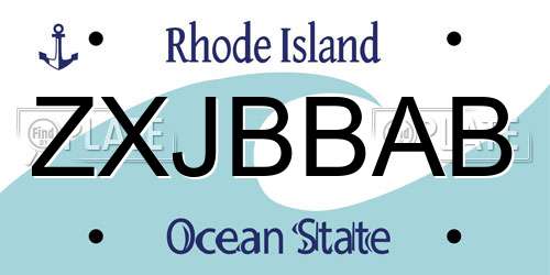 ZXJBBAB Rhode Island License Plate