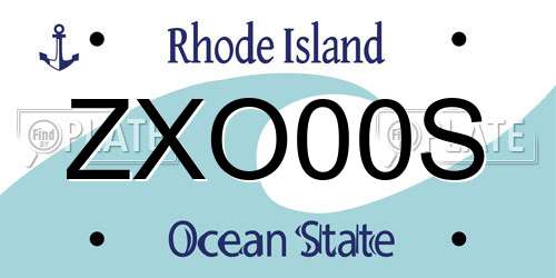 ZXO00S Rhode Island License Plate