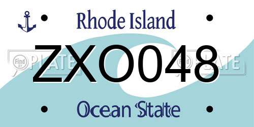 ZXO048 Rhode Island License Plate