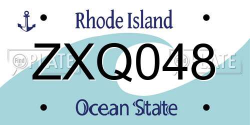 ZXQ048 Rhode Island License Plate