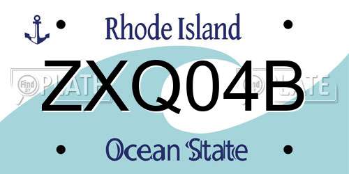 ZXQ04B Rhode Island License Plate
