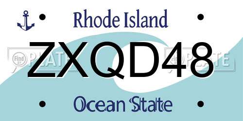 ZXQD48 Rhode Island License Plate