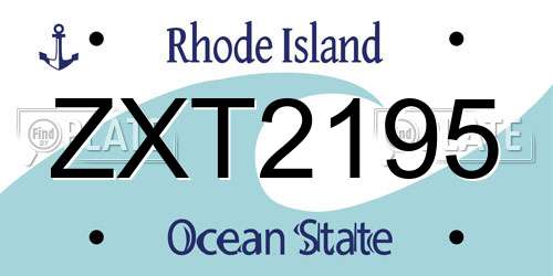 ZXT2195 Rhode Island License Plate