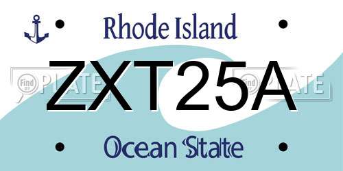ZXT25A Rhode Island License Plate