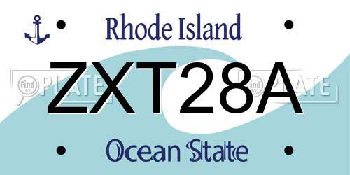 ZXT28A Rhode Island License Plate