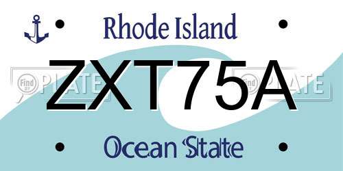 ZXT75A Rhode Island License Plate