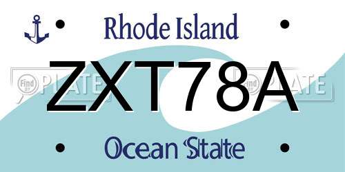 ZXT78A Rhode Island License Plate