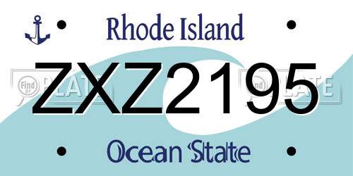 ZXZ2195 Rhode Island License Plate